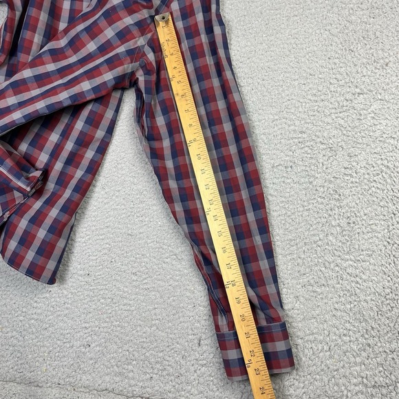 Untuckit Plaid Long Sleeve Button Down Shirt Men's Size XL Wrinkle Free - Picture 7 of 7